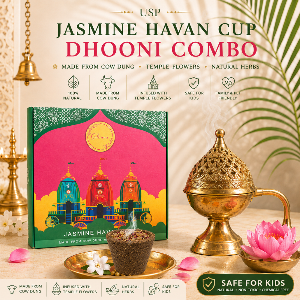 Gulessence Jasmine Havan Cups &amp; Brass Dhooni -best gifting idea
