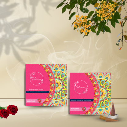 Rose Dhoop Cones | Made from Cow dung &amp; Temple Flower | Gulessence - Gulessence | Pack of 2 - Gulessence