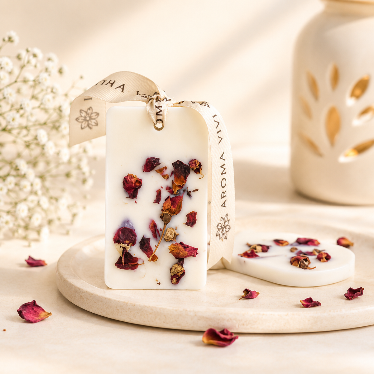 Rose Scented Wax Tablet – Handmade Soy Wardrobe Freshener