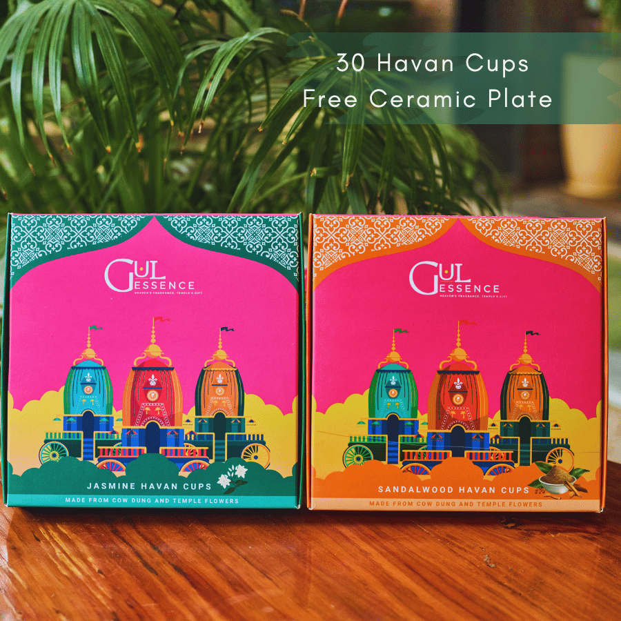 Gulessence Jasmine , Sandal Havan Cups | Pack of 2 - Gulessence