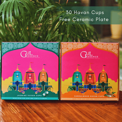 Gulessence Jasmine , Sandal Havan Cups | Pack of 2 - Gulessence