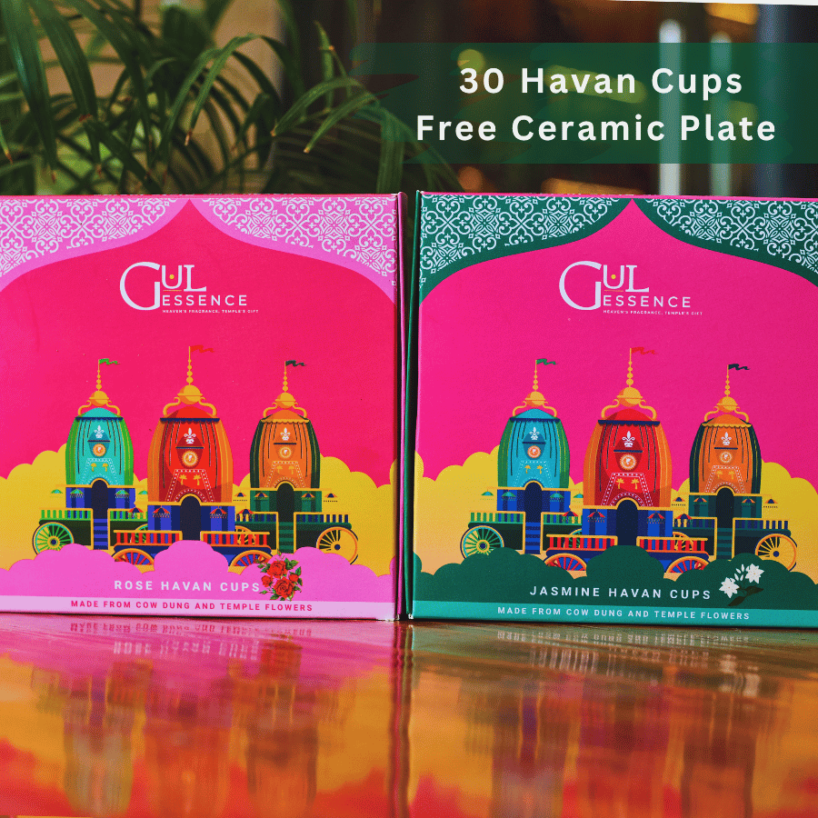 Gulessence Jasmine ,Rose Havan Cups | Pack of 2 - Gulessence