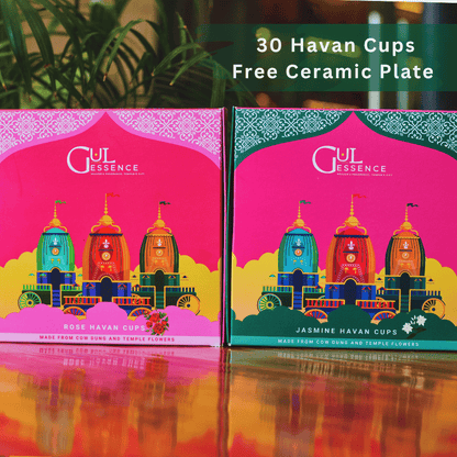 Gulessence Jasmine ,Rose Havan Cups | Pack of 2 - Gulessence