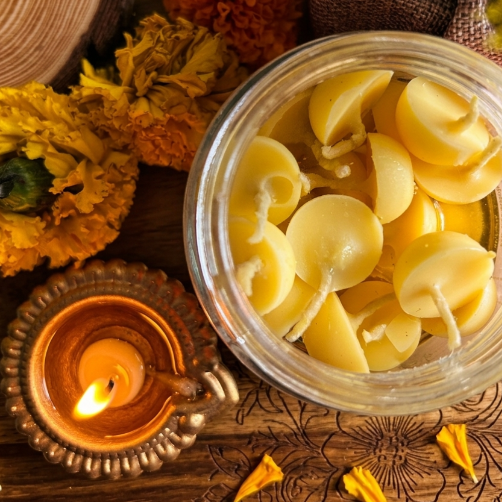 Desi Cow 40 Ghee Wick for Pooja -Rose Aroma | Gulessence - Gulessence
