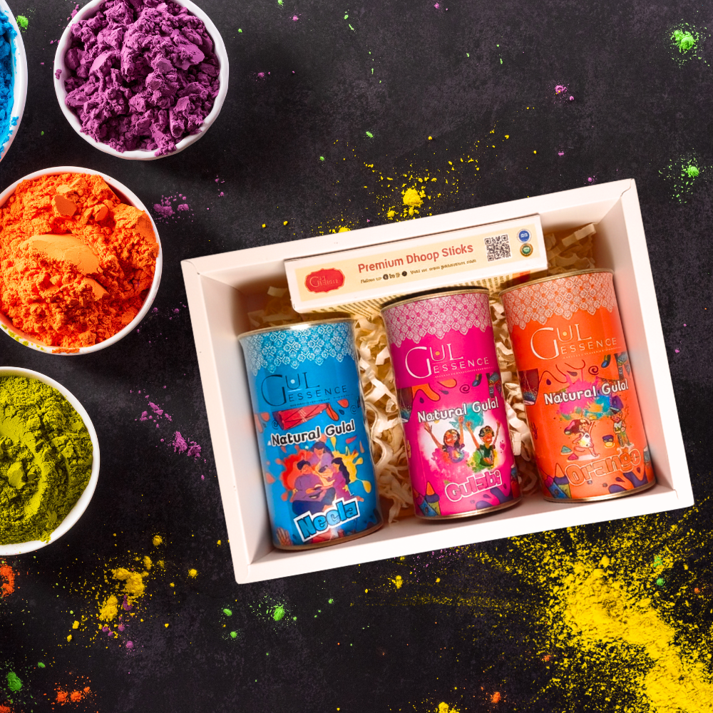 Natural Organic Holi Colours | Gulessence Holi Gift Box -2 - Gulessence