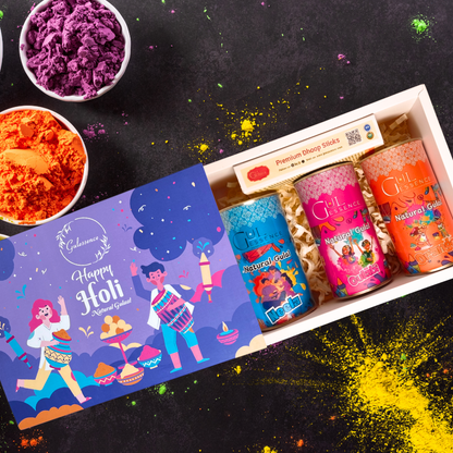 Natural Organic Holi Colours | Gulessence Holi Gift Box -2 - Gulessence