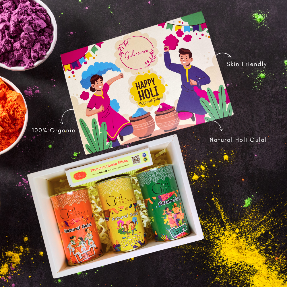 Natural Organic Holi Colours | Gulessence Holi Gift Box - Gulessence