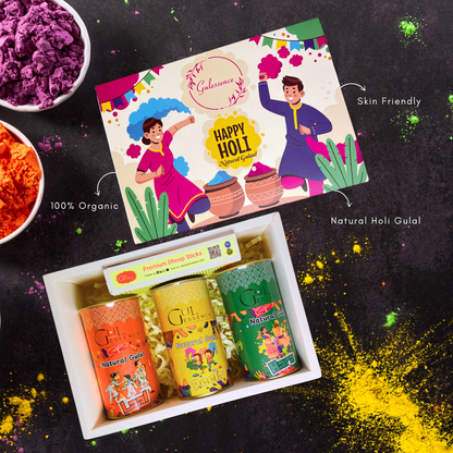 Natural Organic Holi Colours | Gulessence Holi Gift Box - Gulessence