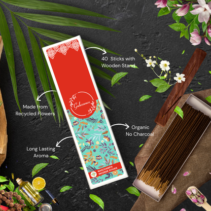 Nagchampa Incense Sticks With Free Incense Holder| Made from Temple Flower | Gulessence - Gulessence
