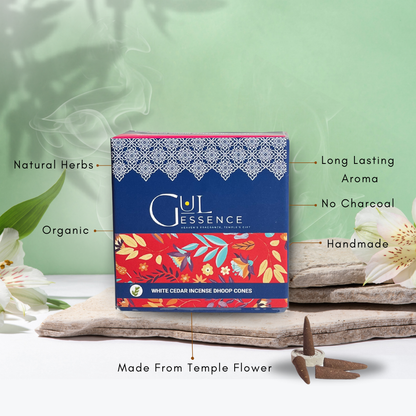 White Cedar Dhoop Cones | Made from Temple Flower | Gulessence