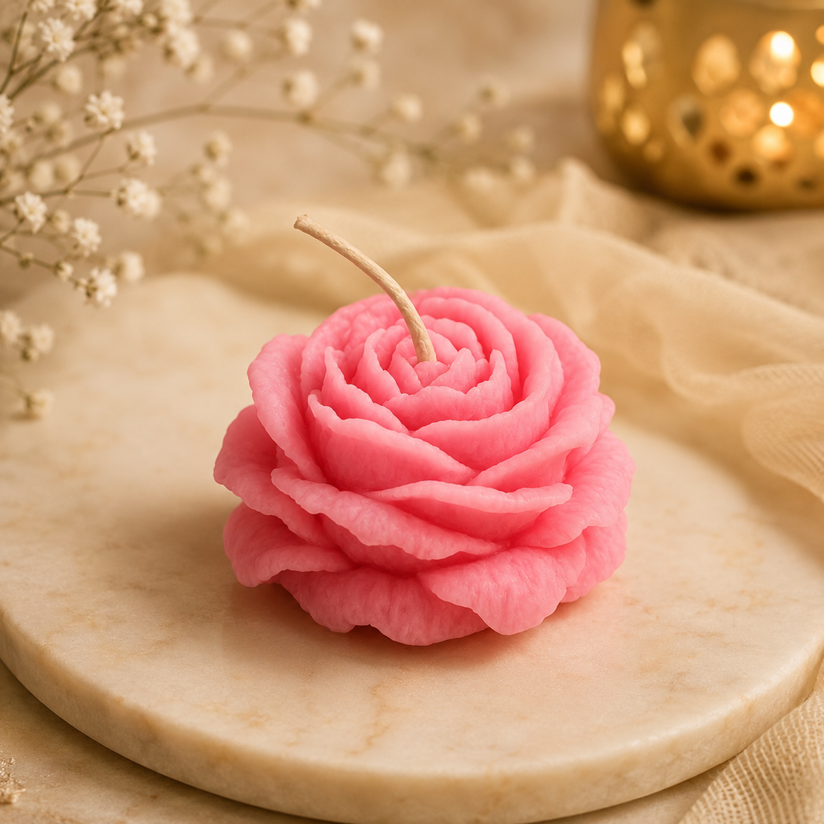 Rose Candle – Rose Peony Soy Scented Candle  | Gulessence