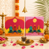 Rose &amp; Sandalwood Havan Cups – Pack of 2 | Charcoal-Free, Made from Cow Dung &amp; Temple Flowers